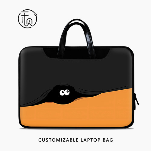 卡通煤球笔记本手提电脑包女适用苹果macbookpro16内胆包联想小新air15点6寸华为matebook14防震收纳包保护套