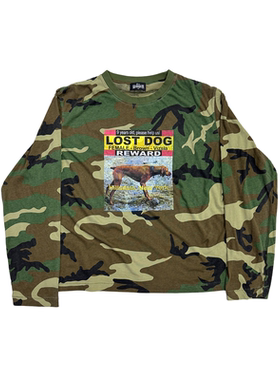 HEAVENKNOWS NEW VINTAGE 130G 单缝线迷彩洗水做旧长袖 LostDog