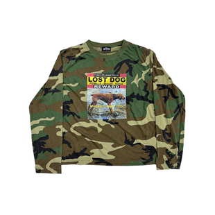 HEAVENKNOWS NEW VINTAGE 130G 单缝线迷彩洗水做旧长袖 LostDog
