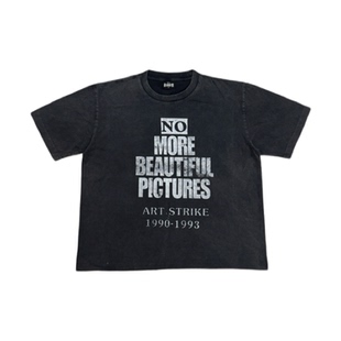 HEAVENKNOWS NEW VINTAGE 230G 圆筒布洗水黑磨毛短袖 NO MORE P