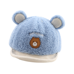 宝宝帽子秋冬季保暖男童婴儿鸭舌帽可爱超萌小熊儿童棒球帽冬天潮