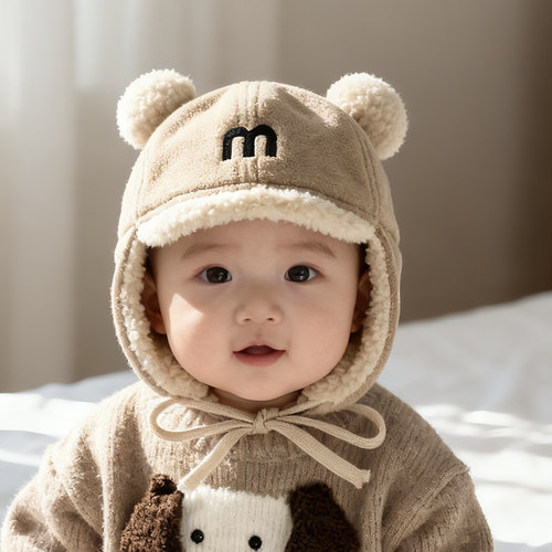儿童帽子秋冬季韩版男孩加厚