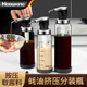 按压式 玻璃油瓶酱料瓶蚝油壶油壶按压嘴泵头调料瓶定量调味罐家用