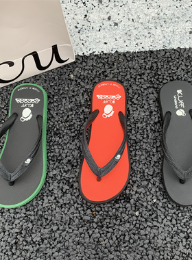 泰国进口scuff牌橡胶迷彩人字拖鞋男外穿防水防滑沙滩女夹脚凉拖