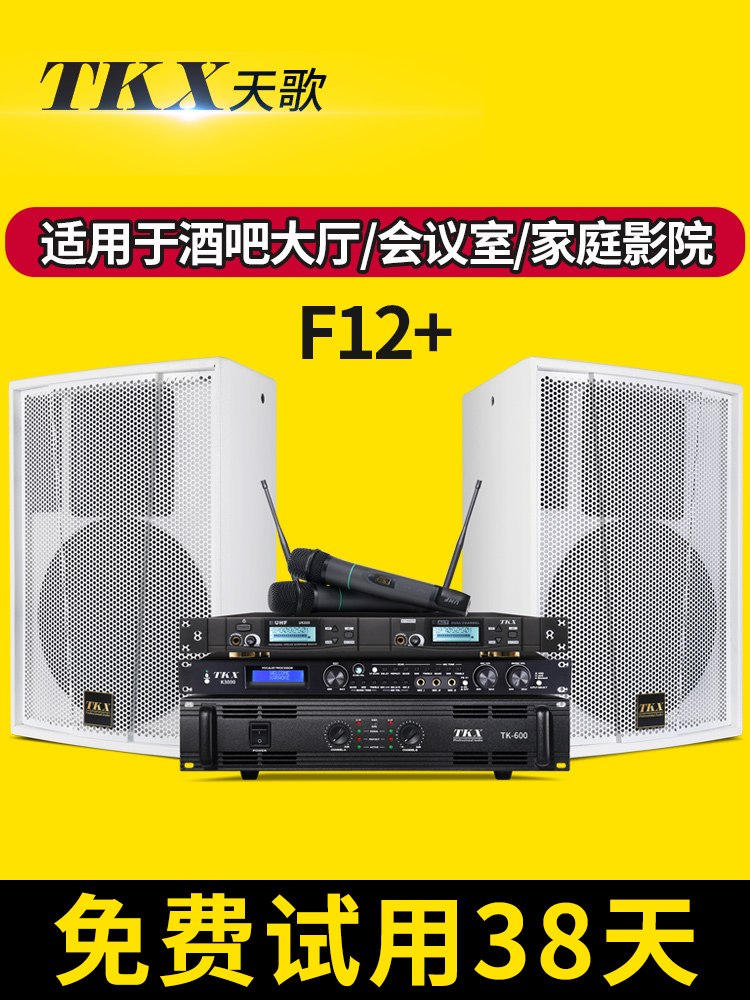 TKX F12+天歌家庭V音响套装单寸卡拉ok音箱酒吧点歌机全套