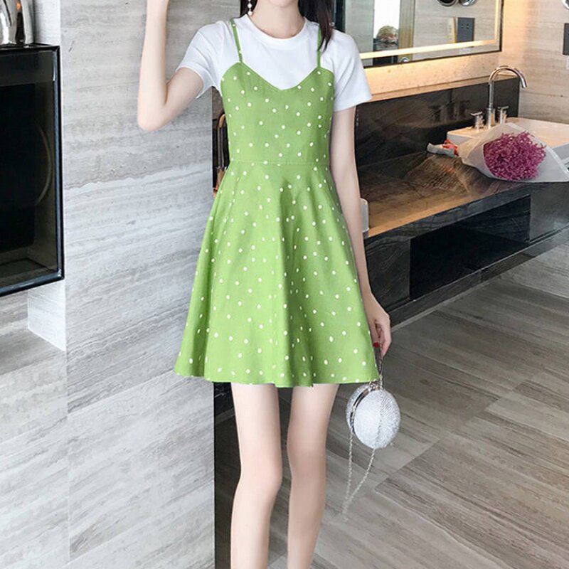 夏季2019年流行女夏装搭配显高显瘦裙子假两件小矮个子可爱连衣裙|ruв категории Женская одежда, платье - от Buy2taobao.com для оказания профессиональной услуги покупки агента Taobao