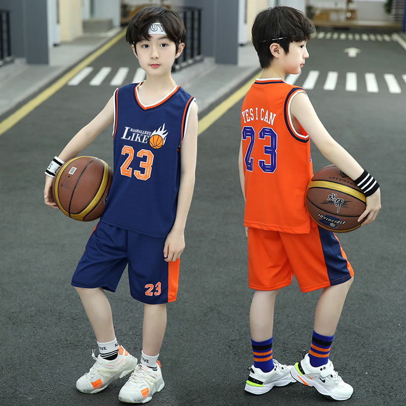男童篮球服套装夏季薄款2023新款中大童运动夏装儿童装背心速干衣