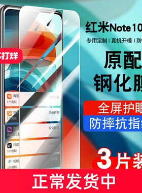 适用红米note10pro钢化膜小米redminote10pro手机膜贴膜全屏覆盖抗蓝光M2104K10AC高清note10pro5G防窥保护膜