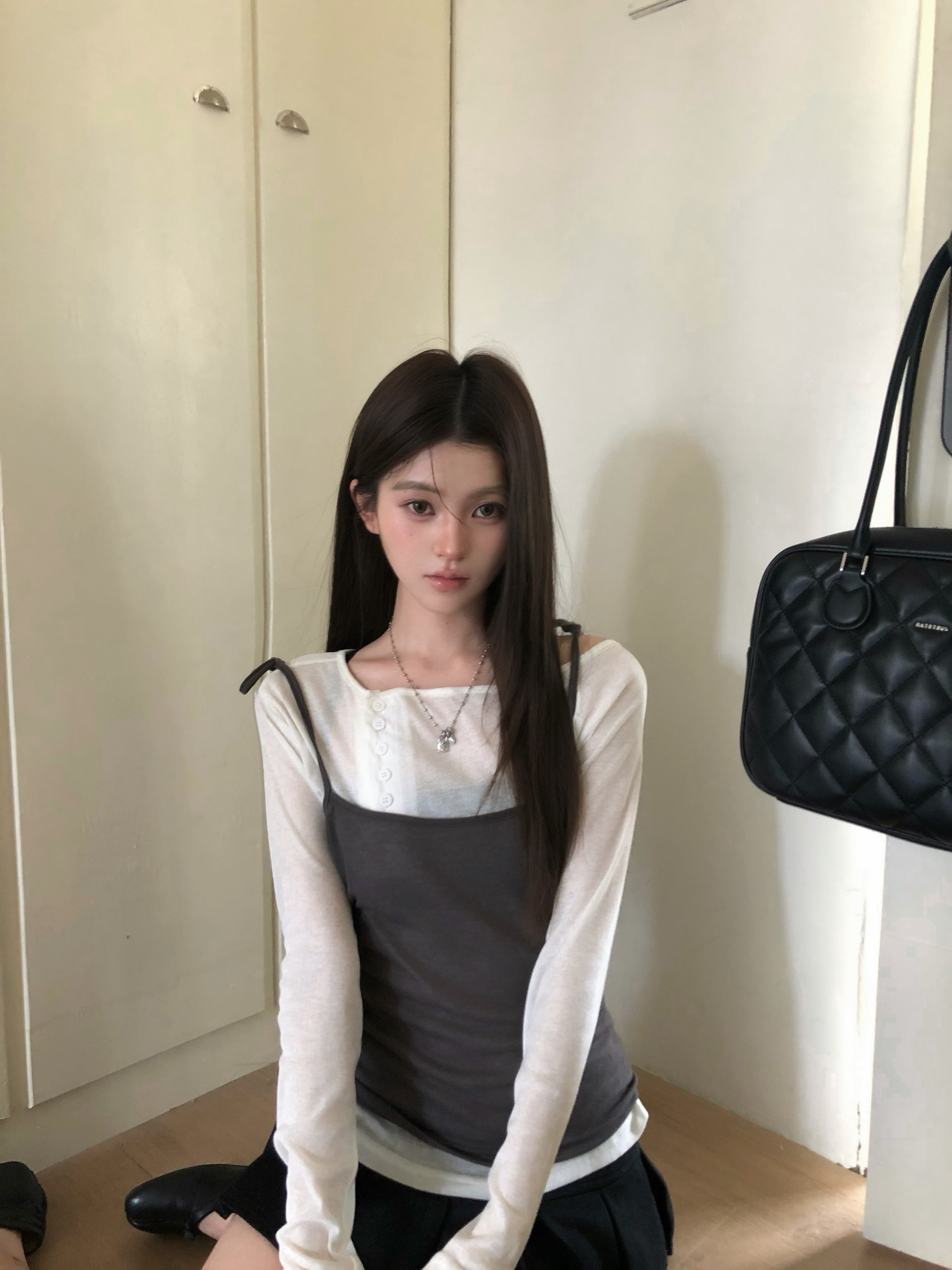 春秋真两件修身长袖打底T恤女