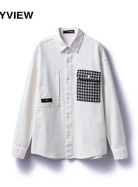 Anyview男装休闲商务衬衫新款青年秋季个性潮牌英伦上衣2311C1006