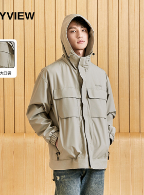 2024春季新款夹克风衣外套休闲简约户外夹克外套风衣青年男生