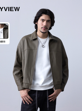Anyview专柜同款痞帅男装新款上衣春秋季加厚高级休闲仿皮夹克