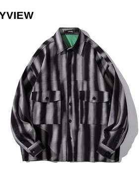 Anyview男装休闲商务衬衫新款青年个性潮牌宽松上衣百搭2311C1002