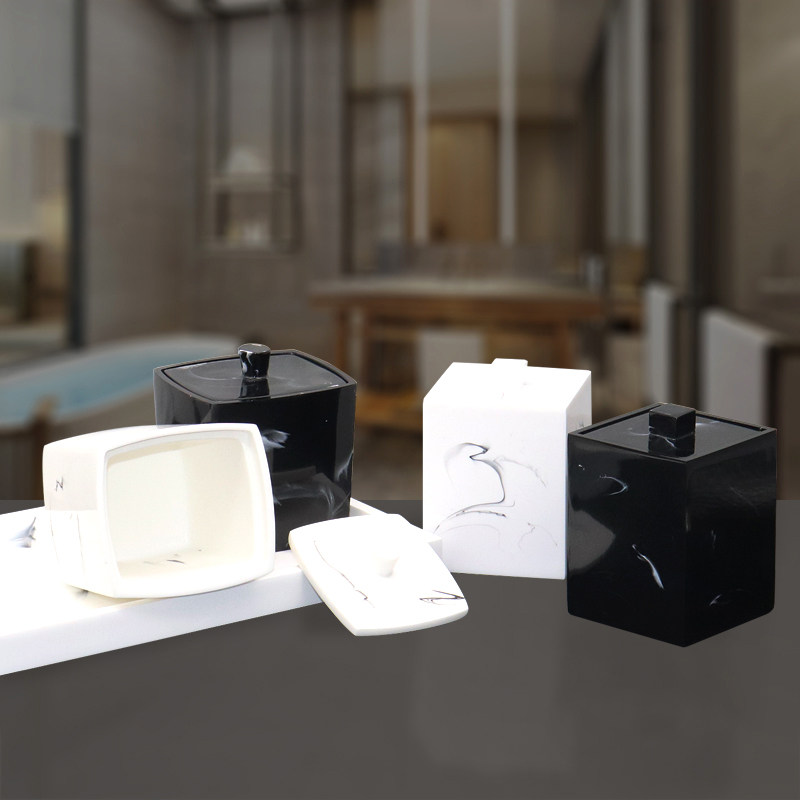 欧式卫浴棉签筒牙签筒浴盐罐酒店树脂牙签盒饰品收纳盒带盖化妆棉,收纳整理,牙签盒,淘宝优惠券,粉丝福利购,淘宝优惠卷