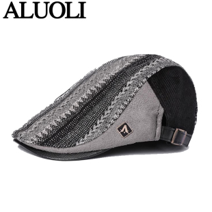 男士帽子贝雷帽春秋中老年人秋冬季英伦男款鸭舌帽中年春夏前进帽