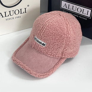 春秋时尚女帽子秋款棒球帽洋气时髦冬季防寒保暖加厚羊羔毛鸭舌帽