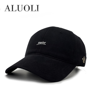 阿萝璃男士2026新款帽子四季通用纯棉棒球帽简约软顶鸭舌帽女防晒