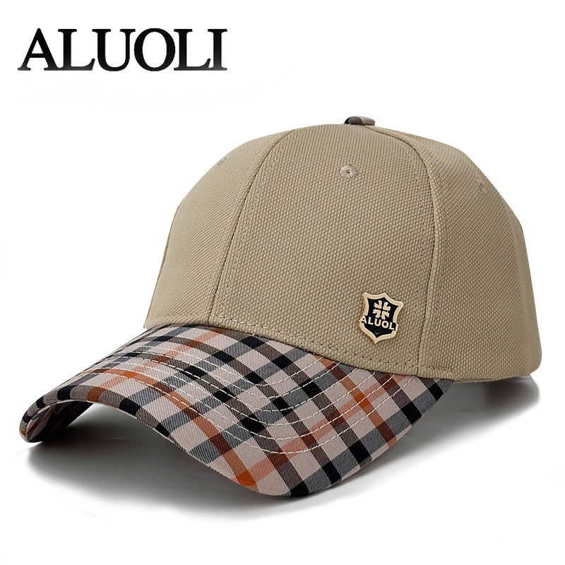 阿萝璃帽子男款格纹棒球帽潮牌高档显脸小鸭舌帽女春夏防晒遮阳帽