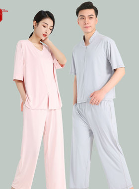 汗蒸服女曲水浴服冰凉丝有马睡衣沐里按摩沐外男士洗浴家居服兰亭