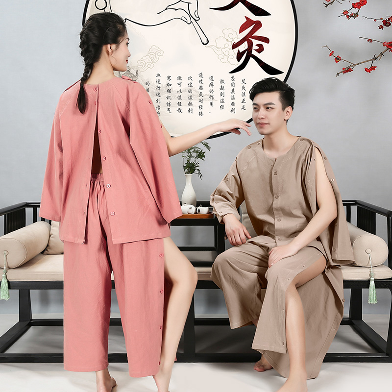 纯棉女按摩服艾灸理疗采耳美容服