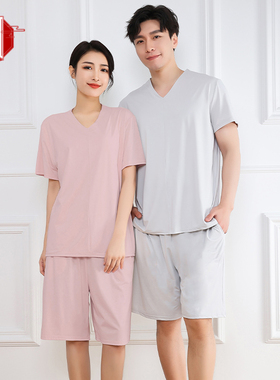 汗蒸服男女款冰凉丝曲水浴服浴衣短款冰丝按摩水疗服兰亭睡衣云丝