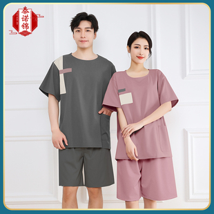 汉蒸女衣服按摩情侣装高档美容采耳桑拿浴服纯棉前后开汗蒸服女