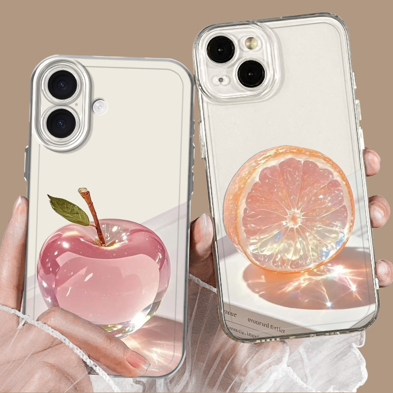 水晶苹果适用oppofindx8s+手机壳reno15/14高级感findx6透明13女12小众11韩系10Pro全包9/8/5套x7ultra软oppo