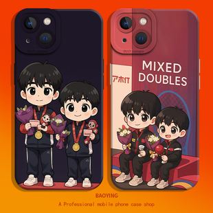 莎头三连冠适用civi5pro手机壳turbo4孙颖莎15小米14红米k80王楚钦k70至尊主题note13同款12s莎莎11大头k60女