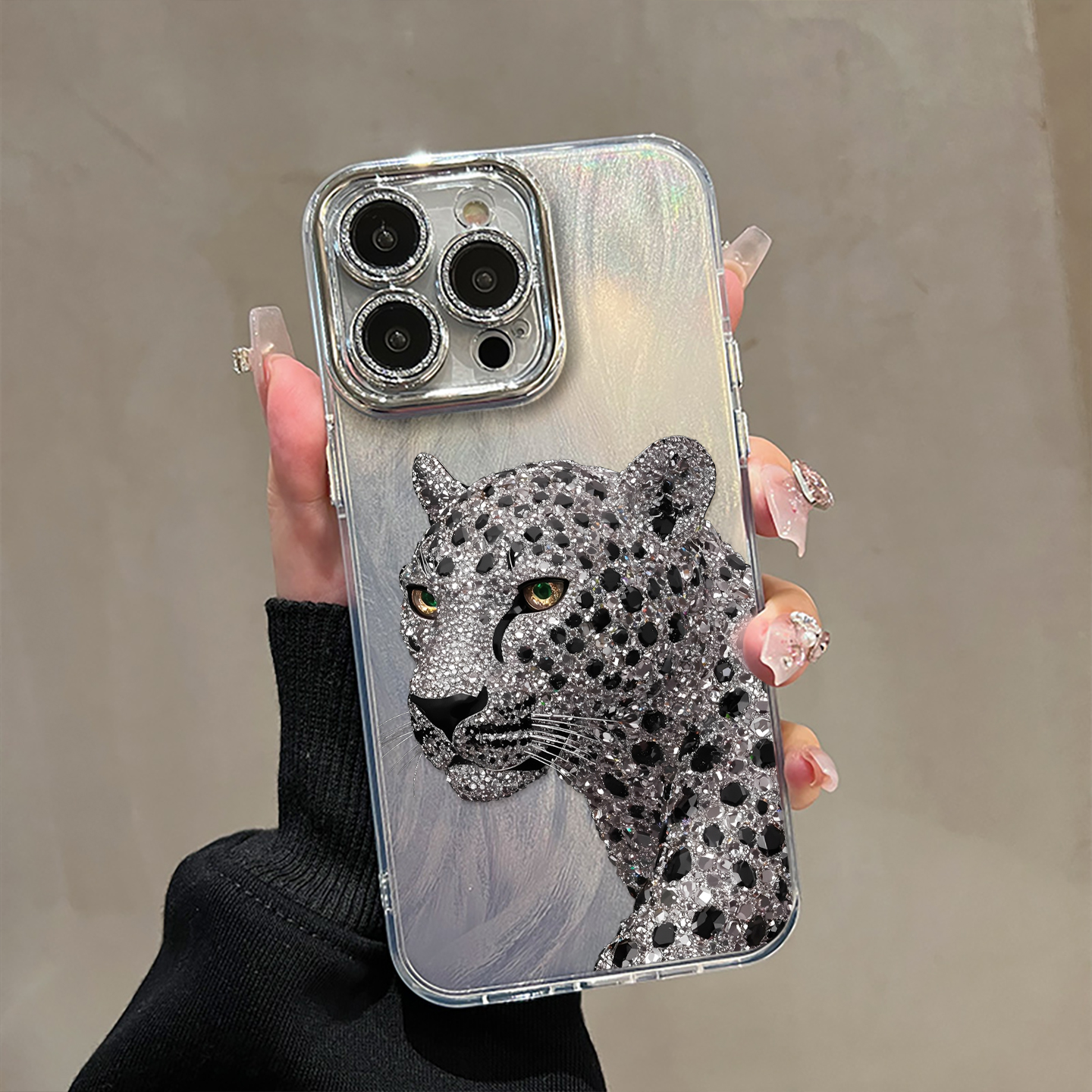 黑豹羽纱壳适用苹果手机壳