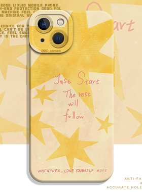 黄色星星适用华为nova14手机壳pura80pro+艺术mate70抽象60简约50e小众p40趣味30新款外壳13ultra/12/11/10/9