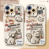 x6ULTR女13 毛绒报纸小狗适用opporeno15pro手机壳findx9猫咪x8s 情侣x7冬季 12可爱poop高级感11小众10男0pp0