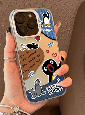 pingu适用华为pura80手机壳nova14企鹅mate70牛仔50彩银40Pro+复古30e小众p不撞款13ultra套12/11se/10/9/8/7