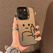 竖中指适用小米17promax手机壳13男turbo3红米k90k70至15尊11ultra情4侣note12套10s高14级k60个性 k50搞怪k80