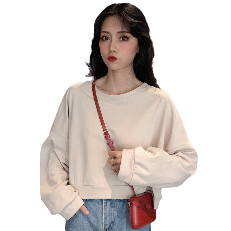 短款chic港味卫衣女2021春秋薄款宽松韩版ins潮bf慵懒风超火上衣