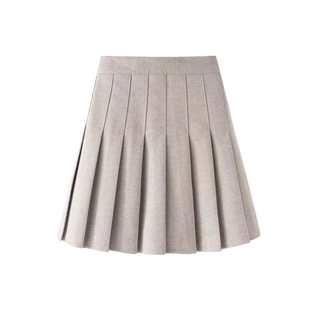 毛呢百褶裙女夏季2025新款高腰呢子显瘦短款jk半身裙a字裙小个子