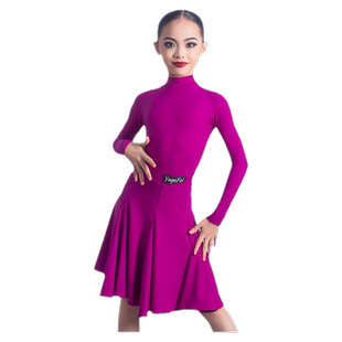 语歌菲拉丁舞规定比赛服无鱼骨女童高端专业高领长袖体协赛事专用