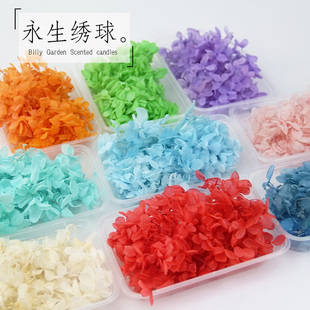 永生绣球花装饰香薰蜡烛小叶安娜木绣球手工蜡烛蜡片diy干花材料