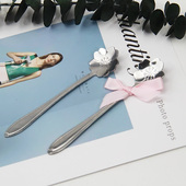 不锈钢花朵创意勺子 DIY搅拌勺 礼盒赠品 灭烛勺 樱花灭烛罩