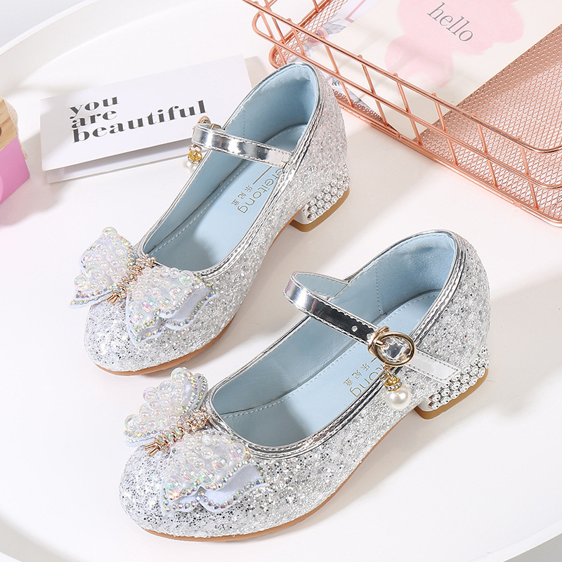 女女童水晶鞋小女孩模特走皮鞋