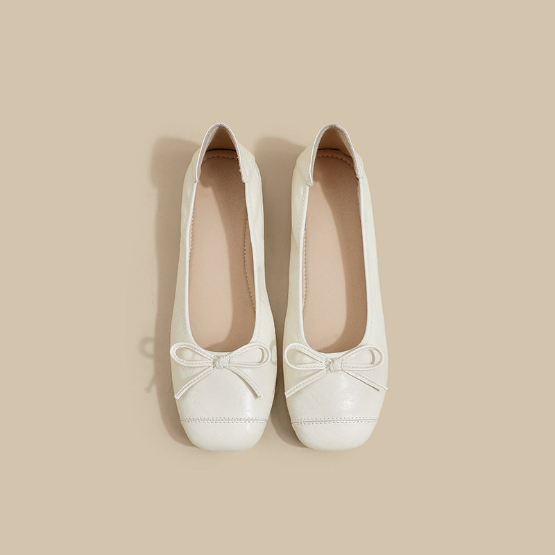 法式平底芭蕾单鞋女夏季2025春秋新款软底蛋卷鞋大码女鞋