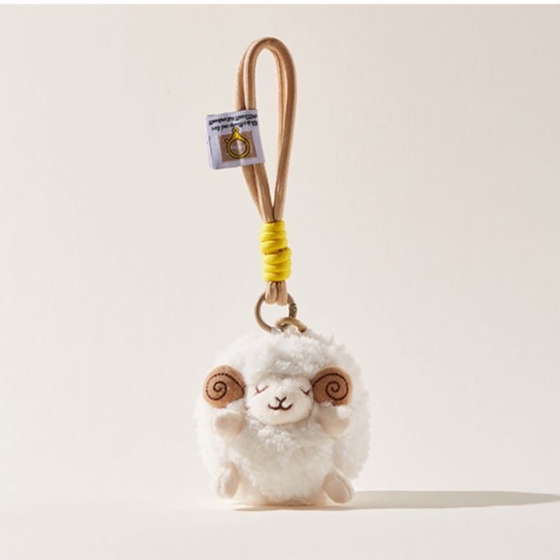 小羊呆萌胖乎乎可爱的小绵羊手绳挂件毛绒公仔包包挂件包挂饰礼物