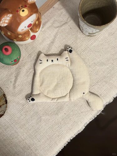 创意猫咪爪爪杯垫宠物友好系列高颜值隔热耐脏布艺手工杯子隔垫