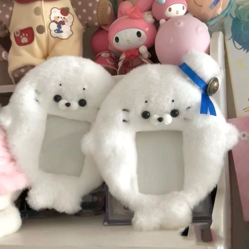 毛绒可爱卡套校园饭卡公交保护套韩国小卡追星爱豆照片展示挂件