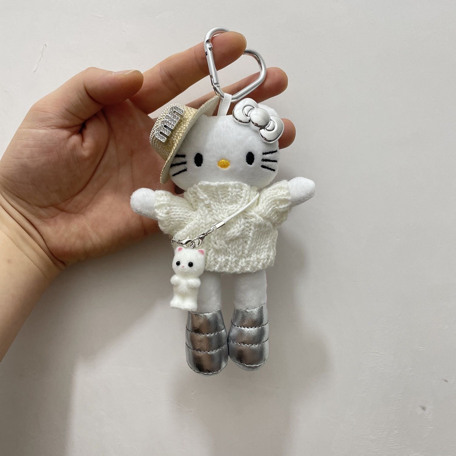 创意新品时尚长腿kitty毛绒玩偶包包挂件钥匙扣车载装饰闺蜜礼物