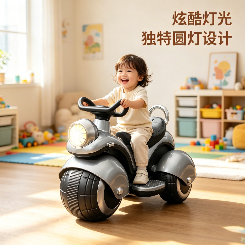 儿童电动三轮摩托车遥控可坐人