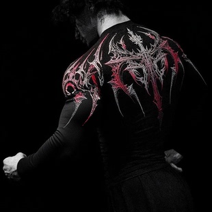 Breathedivinity新毒液战斧长袖速干高弹修身显瘦肌肉t恤训练上衣