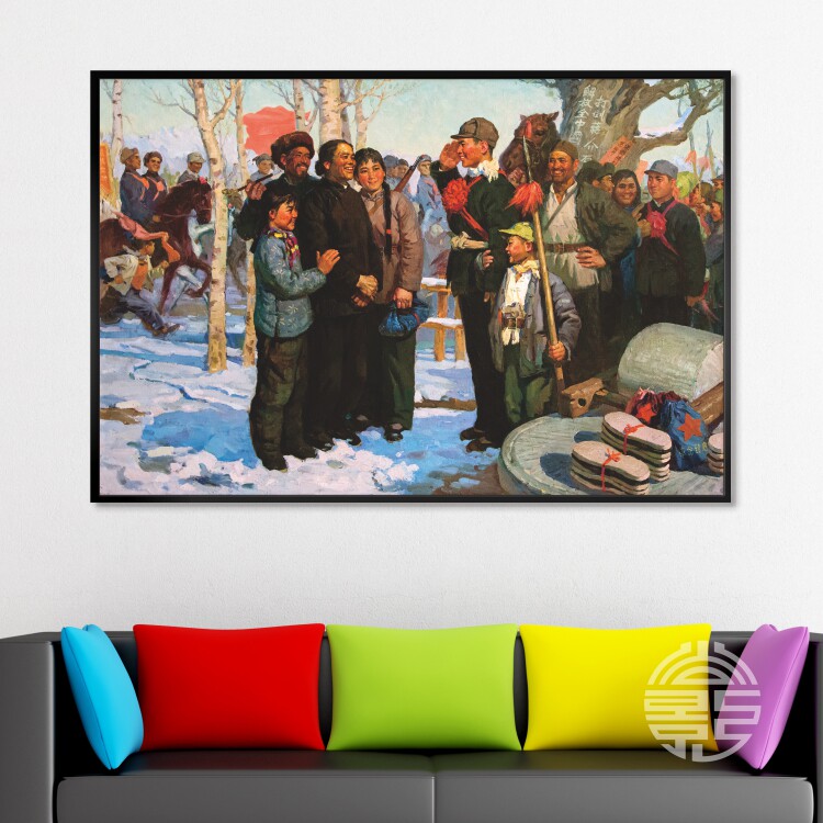 前线革命战争油画办公室简框装饰画展厅会议室壁画走廊墙画W252