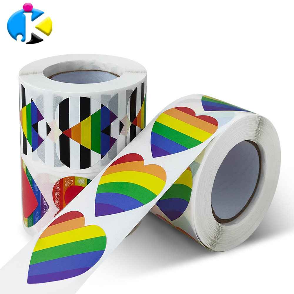 现货七夕爱心贴纸卷装心形跨境外贸不干胶标签封口贴情人节