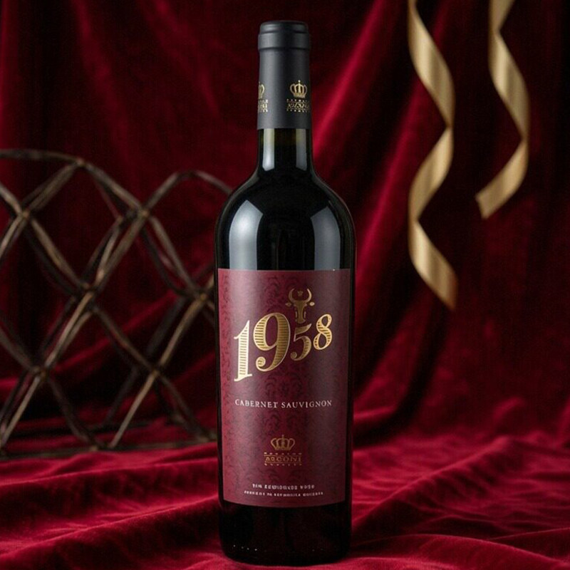 摩尔多瓦原装进口红酒1958赤霞珠半甜红葡萄酒750ml/瓶礼节佳品