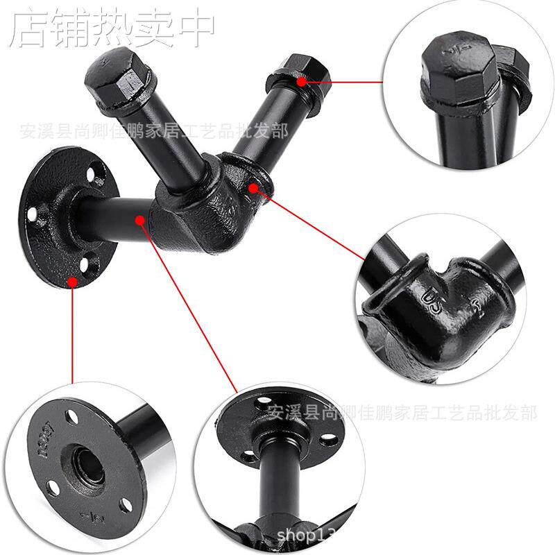 工业管道挂钩重型毛巾架壁挂古董长袍挂钩 DIY 风格,V 型